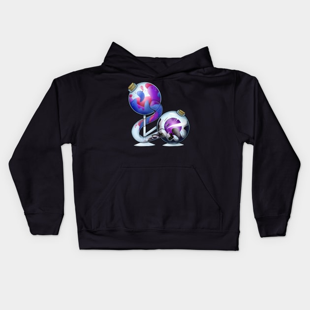 Bi And Ace Pride Potion Kids Hoodie by Qur0w